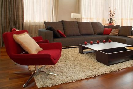 Hogyan válasszuk ki a szőnyeget a padlóra a nappaliban a belső fotó, szép és elegáns, valamint