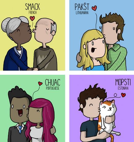Cum sărută, sforăie și alte lucruri sună în diferite limbi - benzi desenate James Chapman