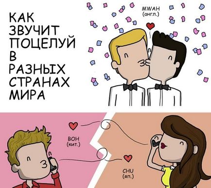 Mint a csók hang, horkolás és több különböző nyelveken a világ (a világ) Mint a csók hang, horkolás és több különböző nyelveken