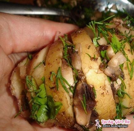 Картопля-гармошка в духовці рецепти з сиром, беконом, грибами, куркою