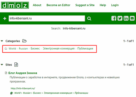 Director de site-uri dmoz pe măsură ce mi-a lovit site-ul