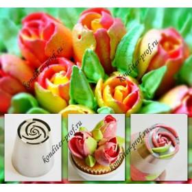 Кондитерські насадки типів троянда і хризантема, великий вибір насадок для кондитерського мішка,