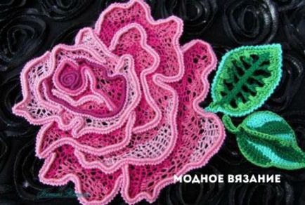 Trandafir frumos, cu un cordon omidă - crochet modnoe vyazanie