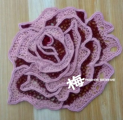 Trandafir frumos, cu un cordon omidă - crochet modnoe vyazanie