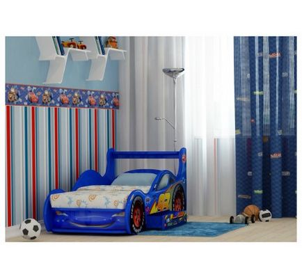 Mașină cu fermoar Maquin 3d, pat robinet pentru copii - mobilier magazin online 