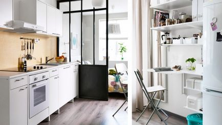Bucătărie în apartament cu o cameră - design interior