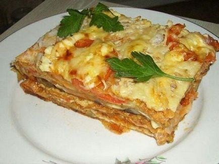 Lasagne cu ciuperci și pui cu sos de beamel, Ls