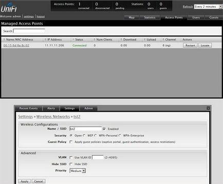 Setați vlan, hotspot, limită de viteză pentru unifi ap