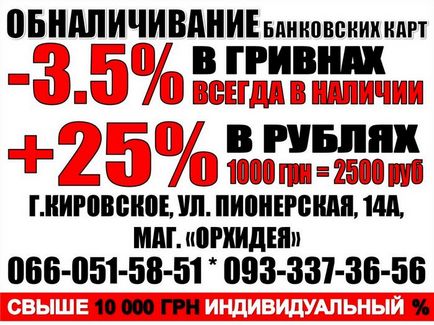 Переведення в готівку карт що це, про банки і фінансах