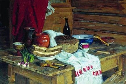 Опис картини володимира Стожарова «натюрморт з хлібом»