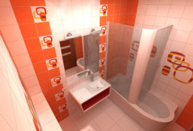 Orange fürdőszoba tervezés fotók, színkombináció