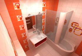 Orange fürdőszoba fotó design, a színek kombinációja (szín) Orange fürdőszoba tervezés fotók, színkombináció