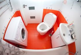 Orange fürdőszoba fotó design, színek kombinációja (szoba) Orange fürdőszoba tervezés fotók, színkombináció