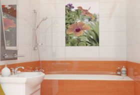 Orange fürdőszoba fotó design, színek kombinációja (szoba) Orange fürdőszoba tervezés fotók, színkombináció