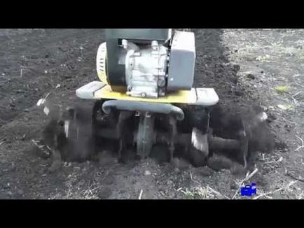 Arătarea de către motorul cultivatorului de motor (titluri) Arat cu un mol de cultivator