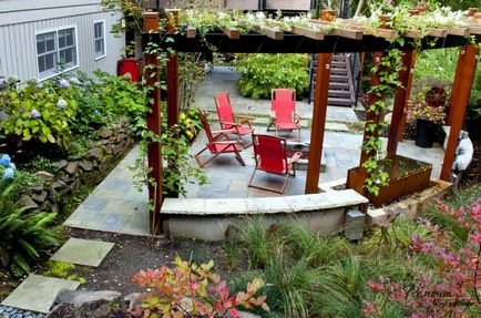 Pergola napellenzők szép design egy vidéki házban, vagy villa a fényképet (napellenzők) Pergola napellenzők szép design egy vidéki házban, vagy villa a fotó