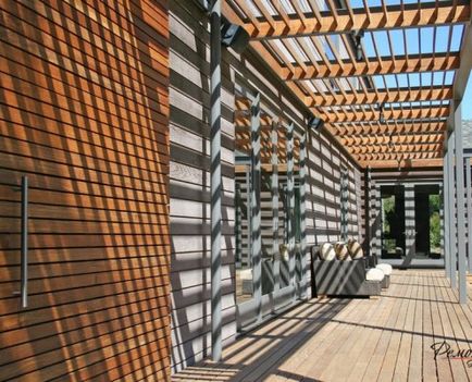 Pergola napellenzők szép design egy vidéki házban, vagy villa a fotó