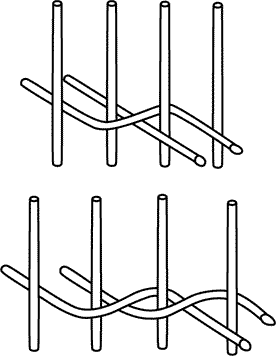 Плетіння трьома кінцями (мотузочка в три прути)