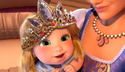 Prințesa Rapunzel cu părul lung din desene animate