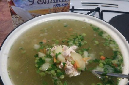 Рецепт курячий суп із зеленим горошком покроковий з фотографіями