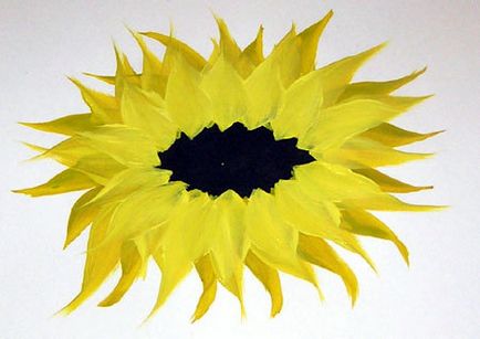 Малюємо соняшник касками на папері - ярмарок майстрів - ручна робота, handmade