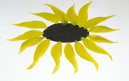 Малюємо соняшник касками на папері - ярмарок майстрів - ручна робота, handmade