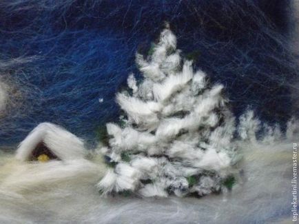 Малюємо шерстю картину «зимова ніч» - ярмарок майстрів - ручна робота, handmade