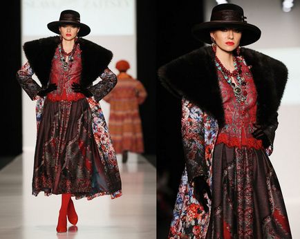 Російський стиль в одязі жінок, сучасні сукні, пальто та інший одяг, модні і стильні образи