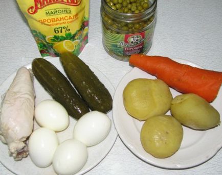 Salata de ciuperci de mazare de pui