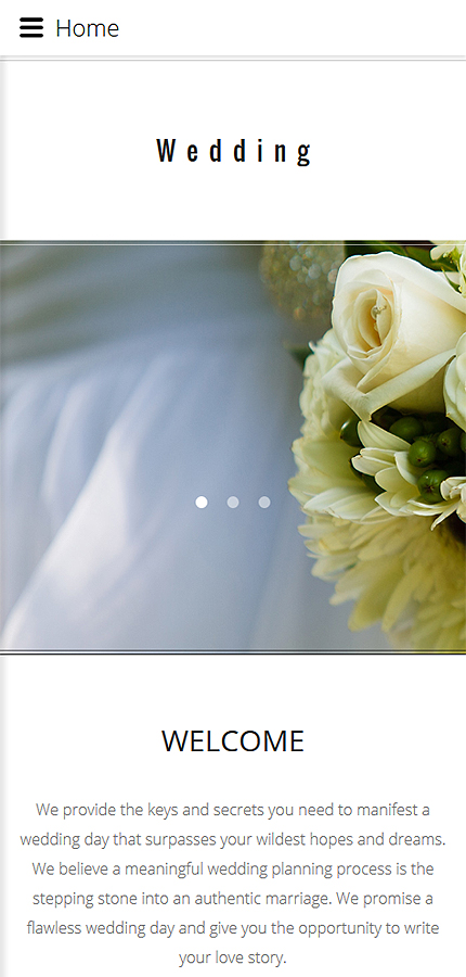 Șablon pentru crearea unui site web al unei agenții de nunți