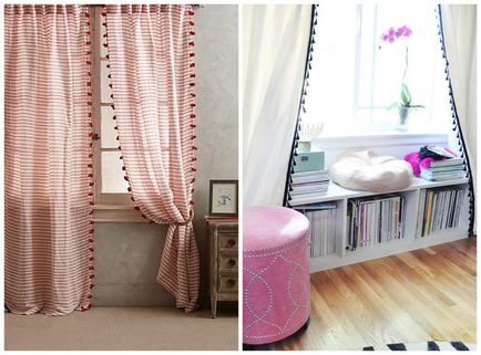 Perdele cu fringe si ciucuri fotografie in interior si idei de design (perdele) Perdele cu franjuri și ciucuri fotografie în interiorul și ideile de design