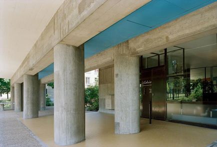 Pavilionul elvețian într-un campus internațional (pavillon suisse, cité internationale