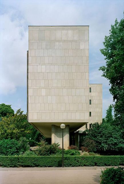 Pavilionul elvețian într-un campus internațional (pavillon suisse, cité internationale