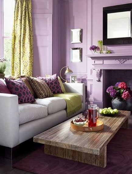 Lilac culoare în interiorul de aplicare și combinație, casa de vis