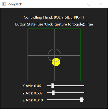 Crearea unui joystick virtual utilizând cursor de mână intel® realsense ™ sdk, software intel®