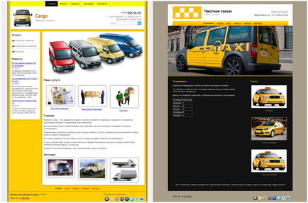 Creați un site de taxi - șabloane gata făcute pe constructorul gopr