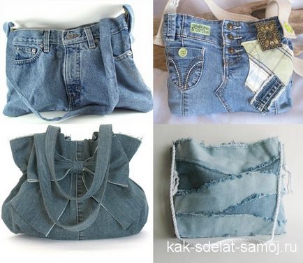 Pungă de blugi vechi - pungi de blugi, cum să coasă - coasem un sac de denim, cum să te faci