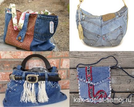 Pungă de blugi vechi - pungi de blugi, cum să coasă - coasem un sac de denim, cum să te faci