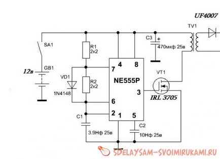 Diagrama unui convertor pentru un pistol Gauss, o clasă de master cu propriile mâini