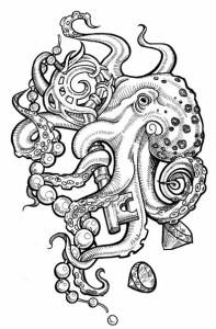 Tattoo caracatiță (înțeles, schiță, fotografie), tattoofot