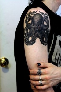 Octopus tattoo (értelmét, vázlat, fotó), tattoofotos