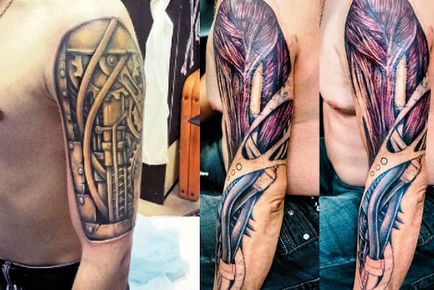 Tattoo stílus biomechanika hím és nőstény, fotó, tetoválás vázlatok biomechanika