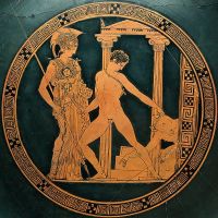 Theseus (tezey) este un erou grec, câștigător al minotaurului, rege al Atenei