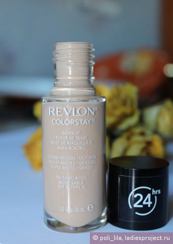 Тональна основа для жирної та комбінованої шкіри colorstay (відтінок № 180 sand beige) від revlon