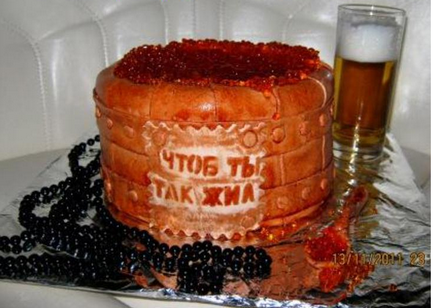 Cake - un butoi de miere cu caviar - o idee grozava! Detaliu de clasă master