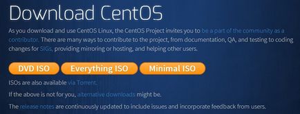 Telepítése linux CentOS 7