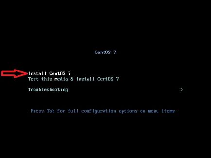 Instalarea linux centos 7