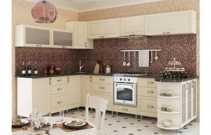 Vanilie bucătărie (28 pics) design interior, alegerea șorț și tapet