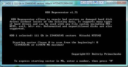 Visszaállítása a merevlemez a hdd regenerátor, amelyben Windows és Linux szerverek