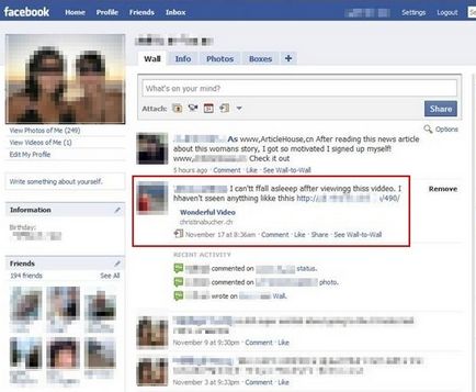 Software rău intenționat pe infectarea cu Facebook a contului prin exemplul virusului koobface